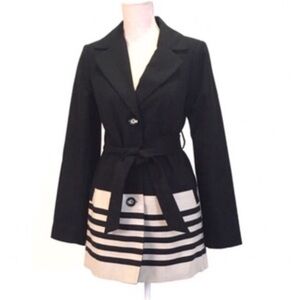 The Limited Black & Cream Trench/Rain Coat  Size XS